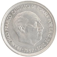 монета - испания 5 песет - подробная информация фото 1