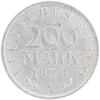 монета - веймарская республика 200 марок - подробная информация фото 1