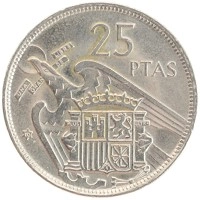 монета - испания 25 песет - подробная информация фото 1