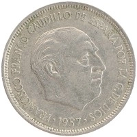 монета - испания 5 песет - подробная информация фото 1