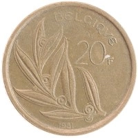 монета - бельгия 20 франков - подробная информация фото 1