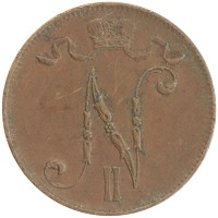 монета - 1894 – 1917 николай ii 5 пенни - подробная информация фото 1