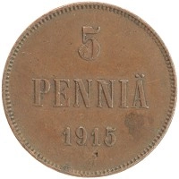 монета - 1894 – 1917 николай ii 5 пенни - подробная информация фото 1