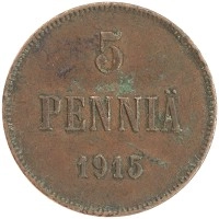 монета - 1894 – 1917 николай ii 5 пенни - подробная информация фото 1
