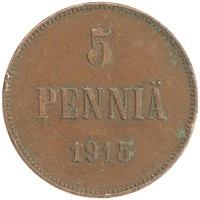 монета - 1894 – 1917 николай ii 5 пенни - подробная информация фото 1