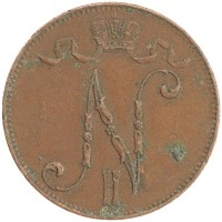 монета - 1894 – 1917 николай ii 5 пенни - подробная информация фото 1