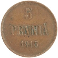 монета - 1894 – 1917 николай ii 5 пенни - подробная информация фото 1