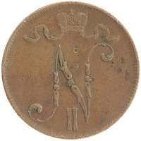 монета - 1894 – 1917 николай ii 5 пенни - подробная информация фото 1
