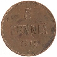 монета - 1894 – 1917 николай ii 5 пенни - подробная информация фото 1