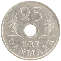 монета - дания 25 эре - подробная информация фото 1