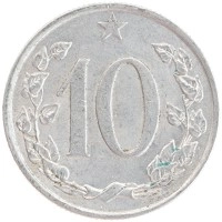 монета - чехословакия 10 хеллеров - подробная информация фото 1