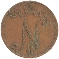 монета - 1894 – 1917 николай ii 5 пенни - подробная информация фото 1