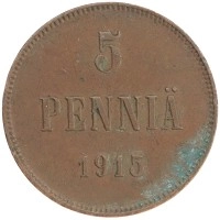 монета - 1894 – 1917 николай ii 5 пенни - подробная информация фото 1