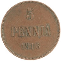 монета - 1894 – 1917 николай ii 5 пенни - подробная информация фото 1