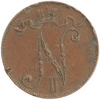 монета - 1894 – 1917 николай ii 5 пенни - подробная информация фото 1