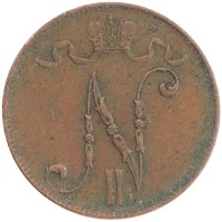 монета - 1894 – 1917 николай ii 5 пенни - подробная информация фото 1