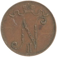 монета - 1894 – 1917 николай ii 5 пенни - подробная информация фото 1