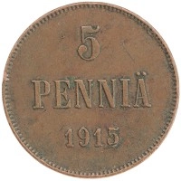 монета - 1894 – 1917 николай ii 5 пенни - подробная информация фото 1