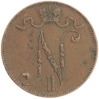 монета - 1894 – 1917 николай ii 5 пенни - подробная информация фото 1
