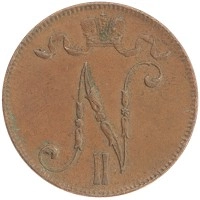 монета - 1894 – 1917 николай ii 5 пенни - подробная информация фото 1