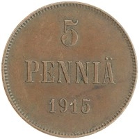 монета - 1894 – 1917 николай ii 5 пенни - подробная информация фото 1