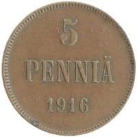 монета - 1894 – 1917 николай ii 5 пенни - подробная информация фото 1