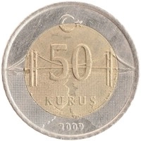 монета - турция 50 куруш - подробная информация фото 1