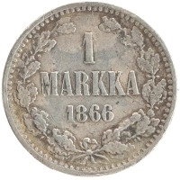 монета - 1855 – 1881 александр ii 1 марка - подробная информация фото 1