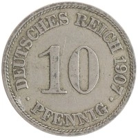 монета - германия 10 пфеннигов - подробная информация фото 1