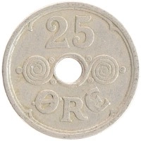 монета - дания 25 эре - подробная информация фото 1