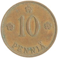 монета - финляндия 10 пенни - подробная информация фото 1