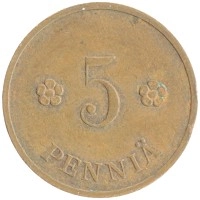 монета - финляндия 5 пенни - подробная информация фото 1