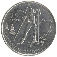монета - канада 25 центов - подробная информация фото 1