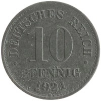 монета - германия 10 пфеннигов - подробная информация фото 1