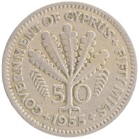 монета - кипр 50 милс - подробная информация фото 1