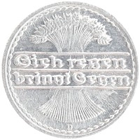 монета - веймарская республика 50 пфеннигов - подробная информация фото 1
