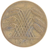 монета - веймарская республика 10 пфеннигов - подробная информация фото 1