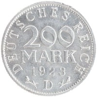 монета - веймарская республика 200 марок - подробная информация фото 1
