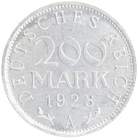 монета - веймарская республика 200 марок - подробная информация фото 1
