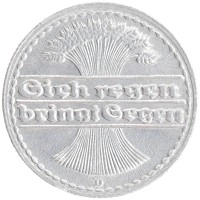 монета - веймарская республика 50 пфеннигов - подробная информация фото 1