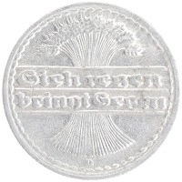 монета - веймарская республика 50 пфеннигов - подробная информация фото 1