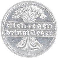 монета - веймарская республика 50 пфеннигов - подробная информация фото 1
