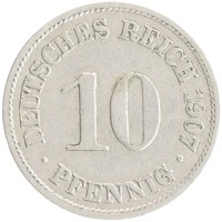 монета - германия 10 пфеннигов - подробная информация фото 1