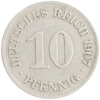 монета - германия 10 пфеннигов - подробная информация фото 1