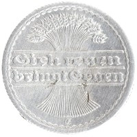 монета - веймарская республика 50 пфеннигов - подробная информация фото 1