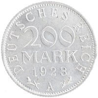 монета - веймарская республика 200 марок - подробная информация фото 1