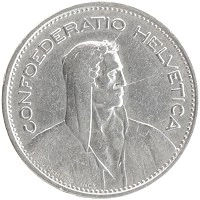 монета - швейцария 5 франков - подробная информация фото 1