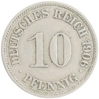 монета - германия 10 пфеннигов - подробная информация фото 1