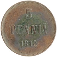 монета - 1894 – 1917 николай ii 5 пенни - подробная информация фото 1