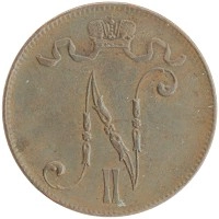 монета - 1894 – 1917 николай ii 5 пенни - подробная информация фото 1